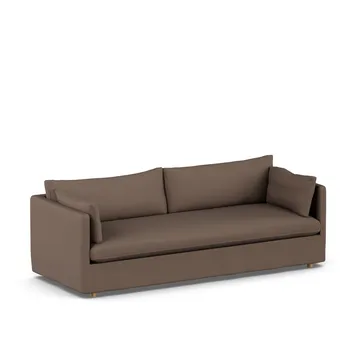 Linnevik sofa - Jump brown 1955-white-oiled oak, 4-seater, with skirt - 1898