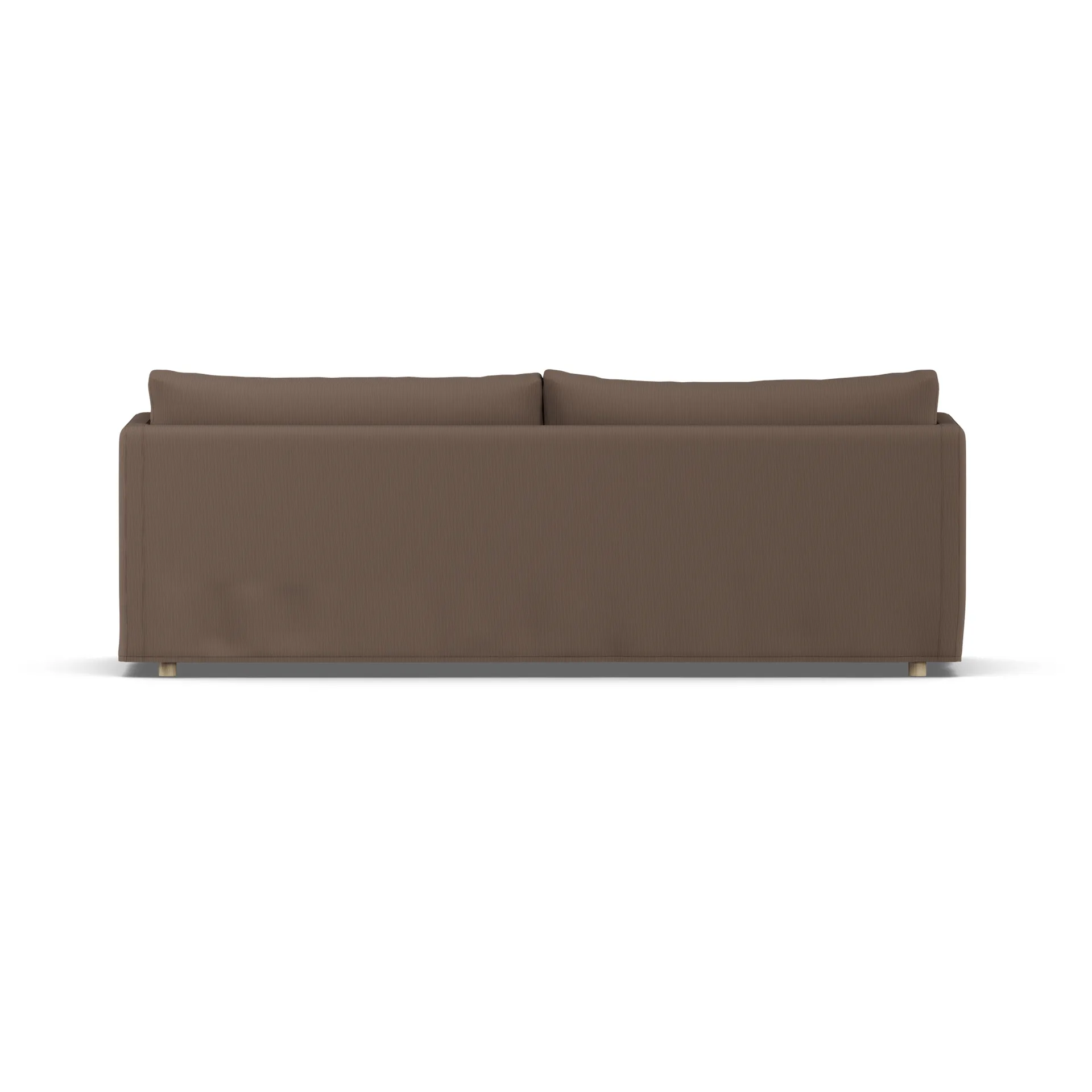 Linnevik sofa, Jump brown 1955-white-oiled oak, 4-seater, with skirt 1898