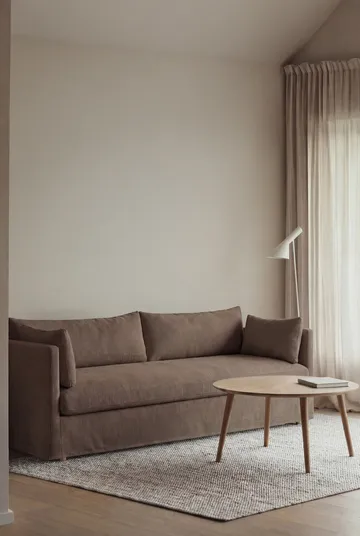 Linnevik sofa - Jump brown 1955-white-oiled oak, 4-seater, with skirt - 1898