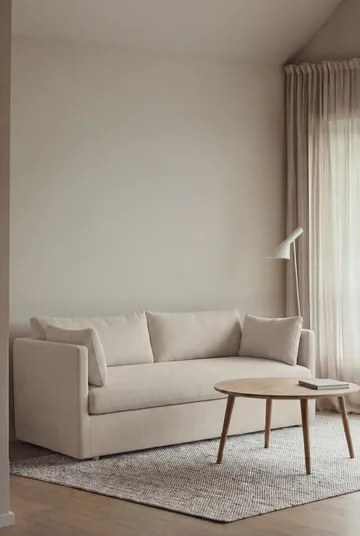 Linnevik sofa - Jump off white 1954-white-oiled oak, 2-seater, with skirt - 1898