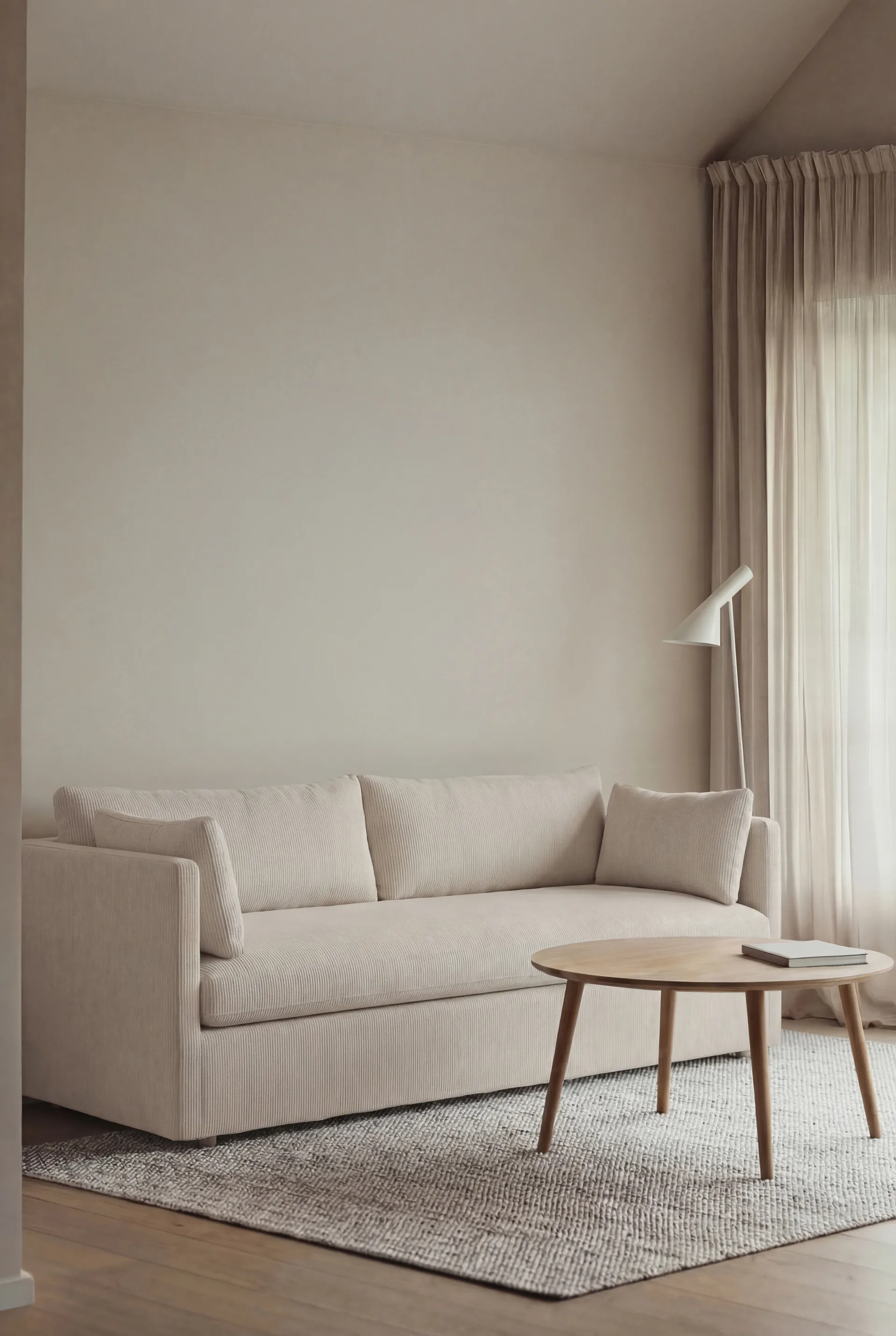 Linnevik sofa, Jump off white 1954-white-oiled oak, 3-seater, with skirt 1898