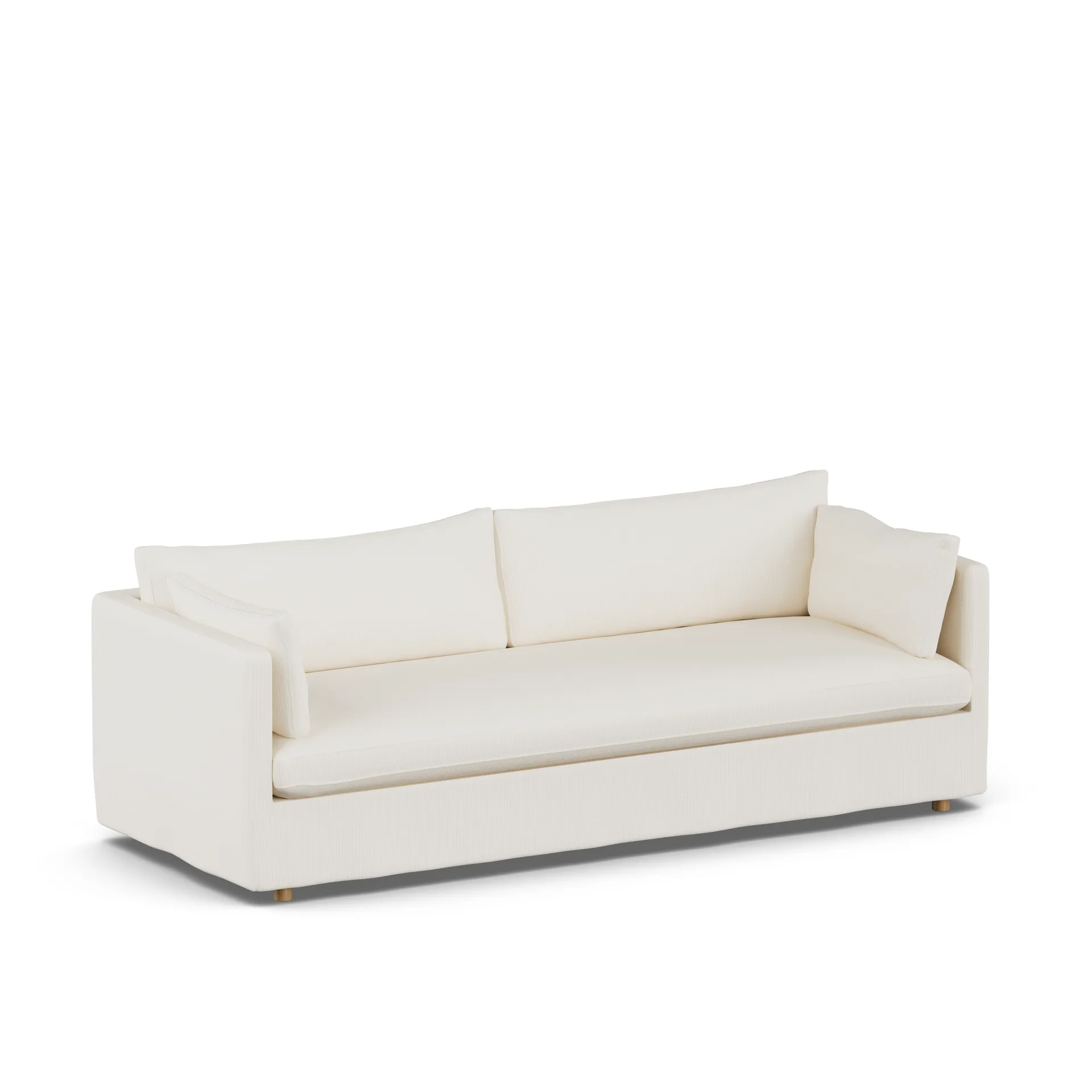 Linnevik sofa, Jump off white 1954-white-oiled oak, 4-seater, with skirt 1898