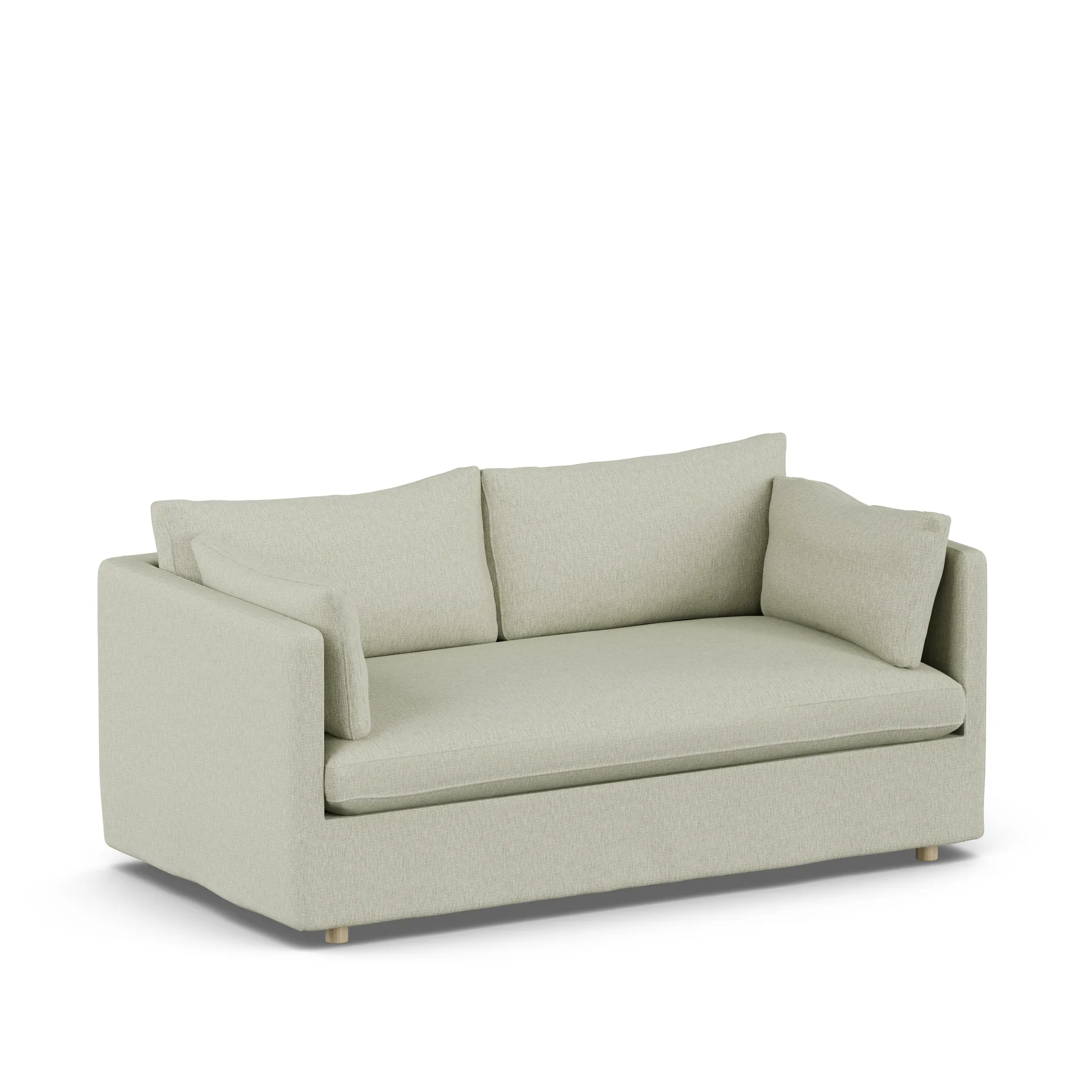 Linnevik sofa, Luiza Beige 3981-white-oiled oak, 2-seater, with skirt 1898