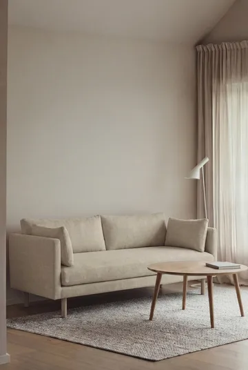 Linnevik sofa - Luiza Beige 3981-white-oiled oak, 2-seater, without skirt - 1898