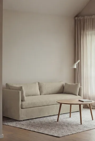 Linnevik sofa - Luiza Beige 3981-white-oiled oak, 3-seater, with skirt - 1898