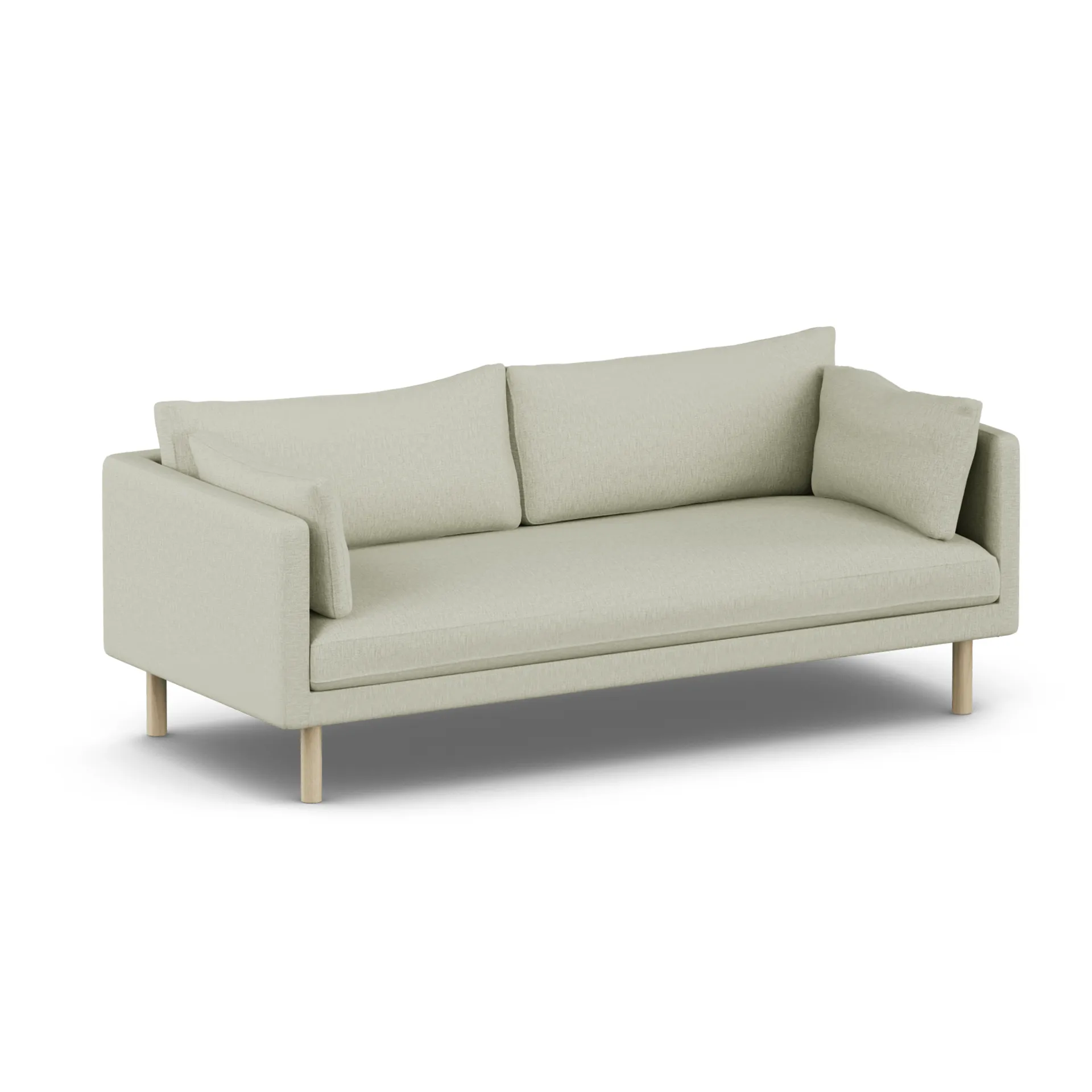 Linnevik sofa, Luiza Beige 3981-white-oiled oak, 3-seater, without skirt 1898
