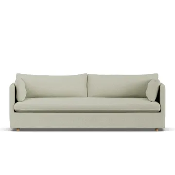 Linnevik sofa - Luiza beige 3981-white-oiled oak, 4-seater, with skirt - 1898