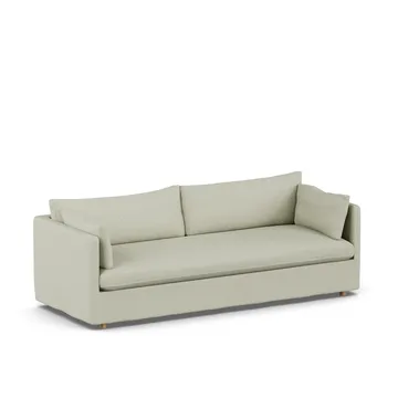 Linnevik sofa - Luiza beige 3981-white-oiled oak, 4-seater, with skirt - 1898