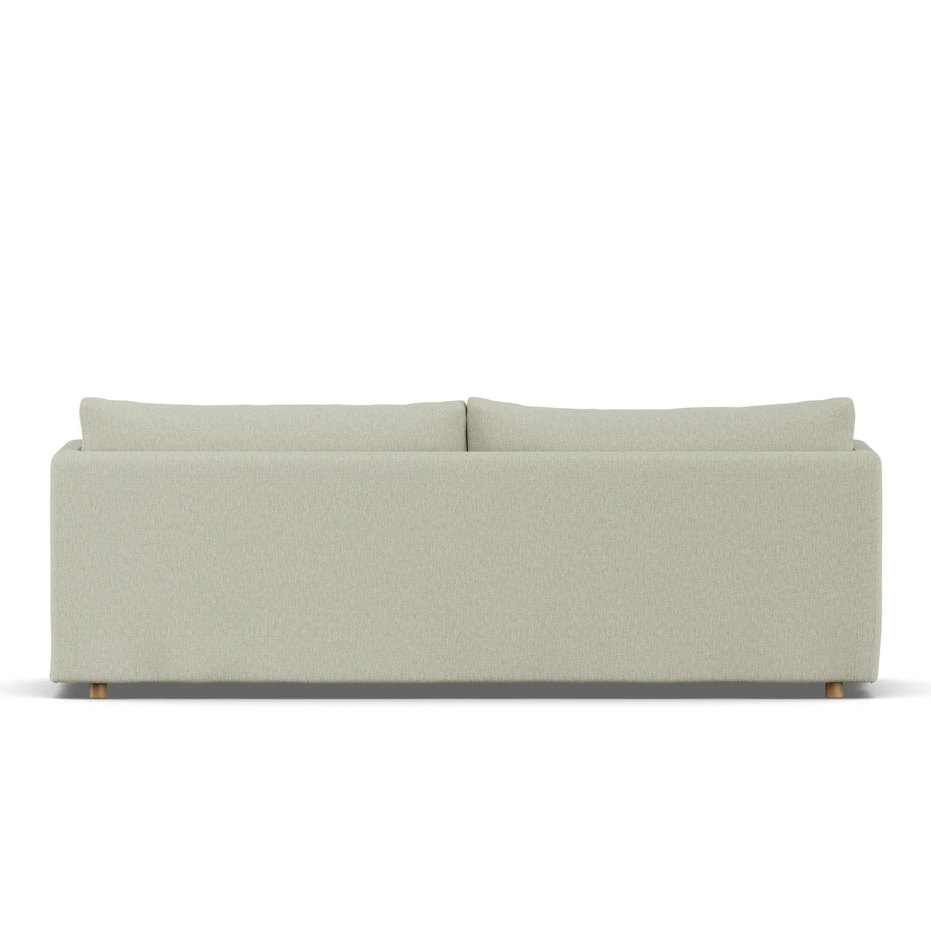 Linnevik sofa, Luiza beige 3981-white-oiled oak, 4-seater, with skirt 1898