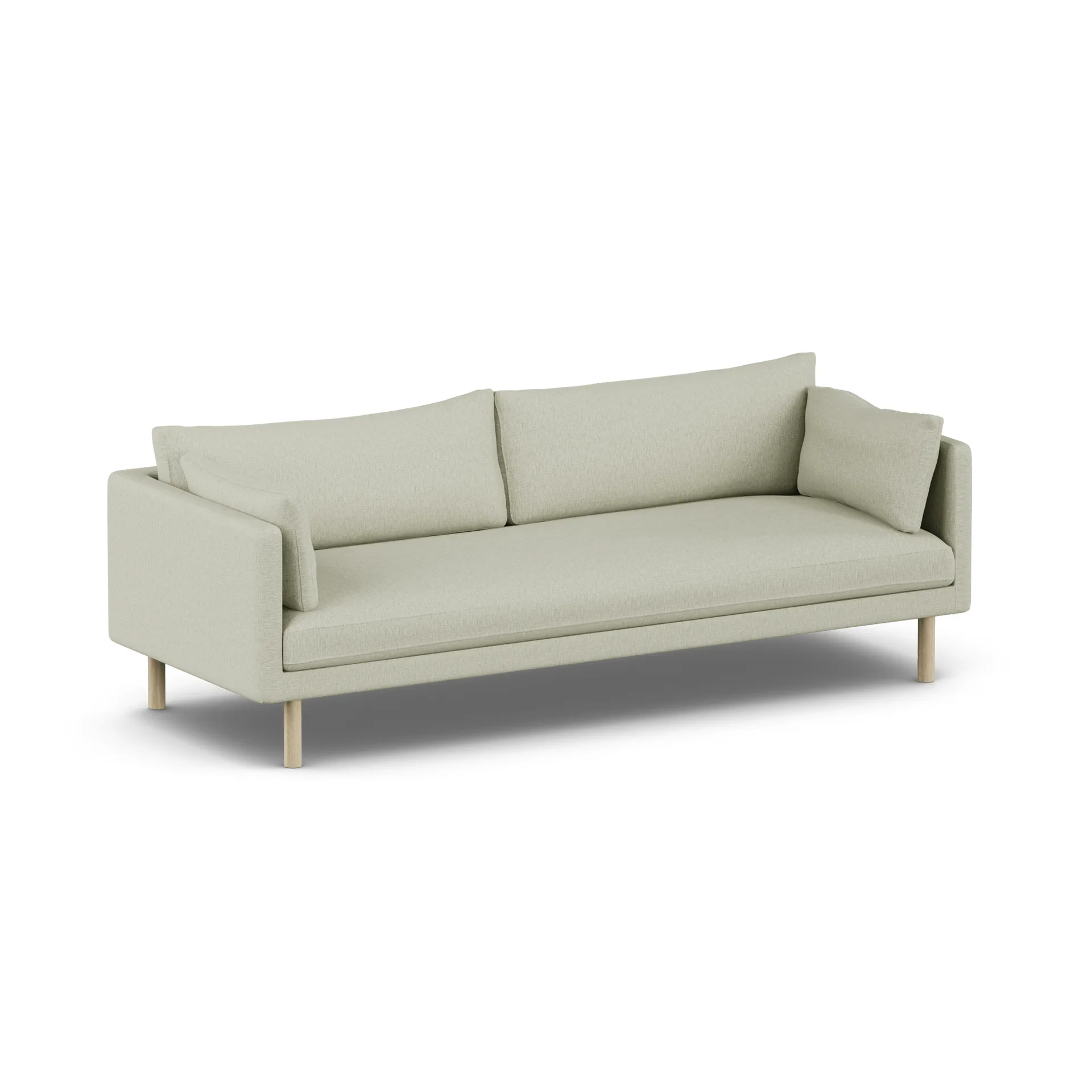 Linnevik sofa, Luiza Beige 3981-white-oiled oak, 4-seater, without skirt 1898
