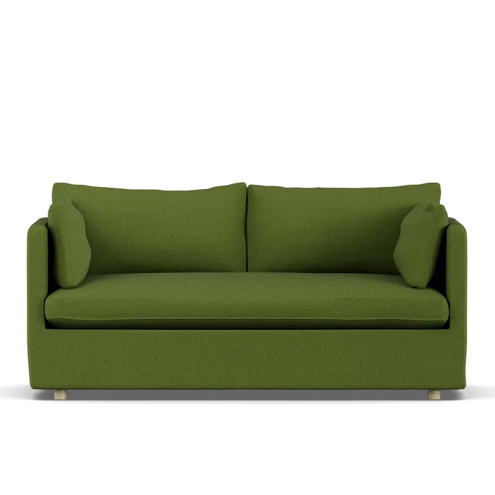 Linnevik sofa - Luiza Green 3975-white-oiled oak, 2-seater, with skirt - 1898