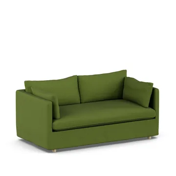 Linnevik sofa - Luiza Green 3975-white-oiled oak, 2-seater, with skirt - 1898