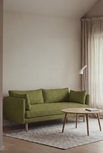 Linnevik sofa - Luiza Green 3975-white-oiled oak, 2-seater, without skirt - 1898