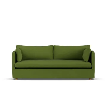 Linnevik sofa - Luiza green 3975-white-oiled oak, 3-seater, with skirt - 1898