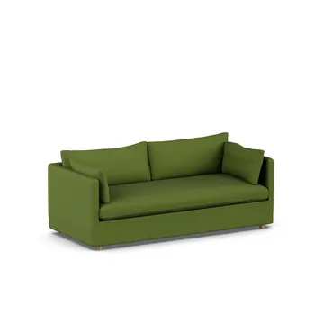 Linnevik sofa - Luiza green 3975-white-oiled oak, 3-seater, with skirt - 1898