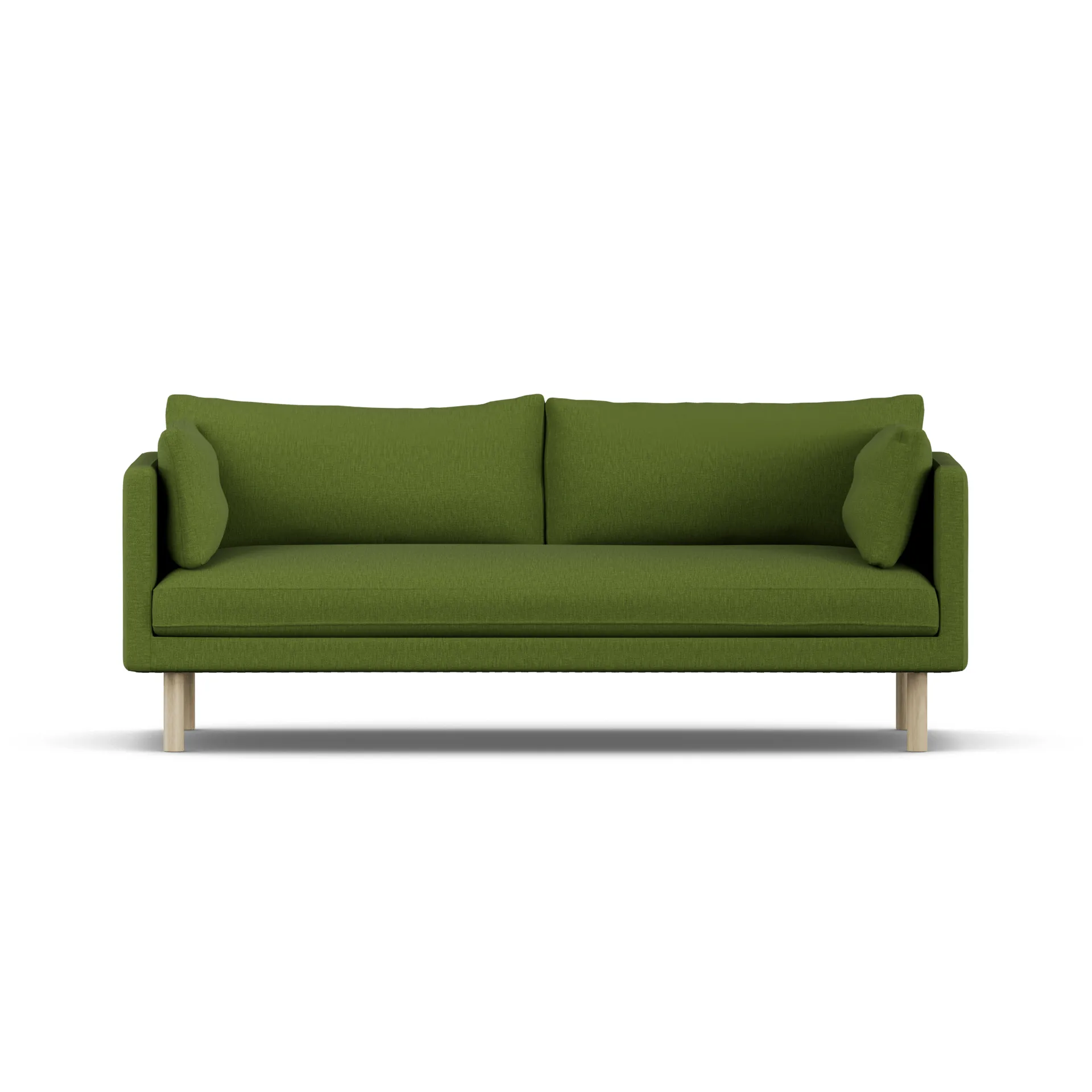 Linnevik sofa, Luiza Green 3975-white-oiled oak, 3-seater, without skirt 1898