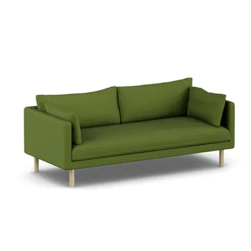 Linnevik sofa - Luiza Green 3975-white-oiled oak, 3-seater, without skirt - 1898