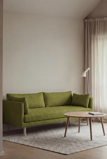 Linnevik sofa - Luiza Green 3975-white-oiled oak, 3-seater, without skirt - 1898