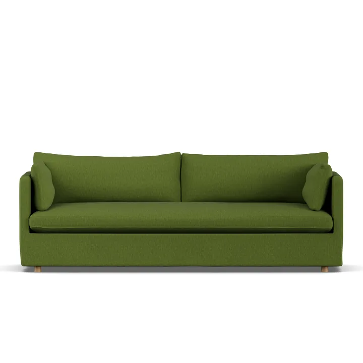 Linnevik sofa - Luiza Green 3975-white-oiled oak, 4-seater, with skirt - 1898