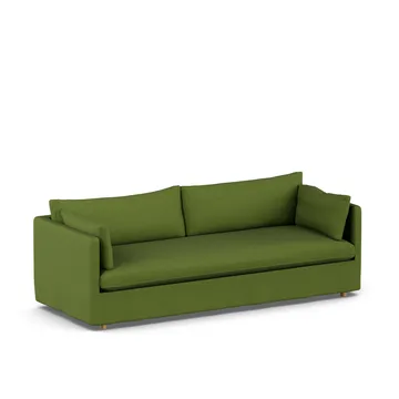 Linnevik sofa - Luiza Green 3975-white-oiled oak, 4-seater, with skirt - 1898