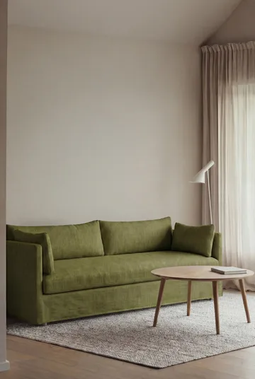 Linnevik sofa - Luiza Green 3975-white-oiled oak, 4-seater, with skirt - 1898