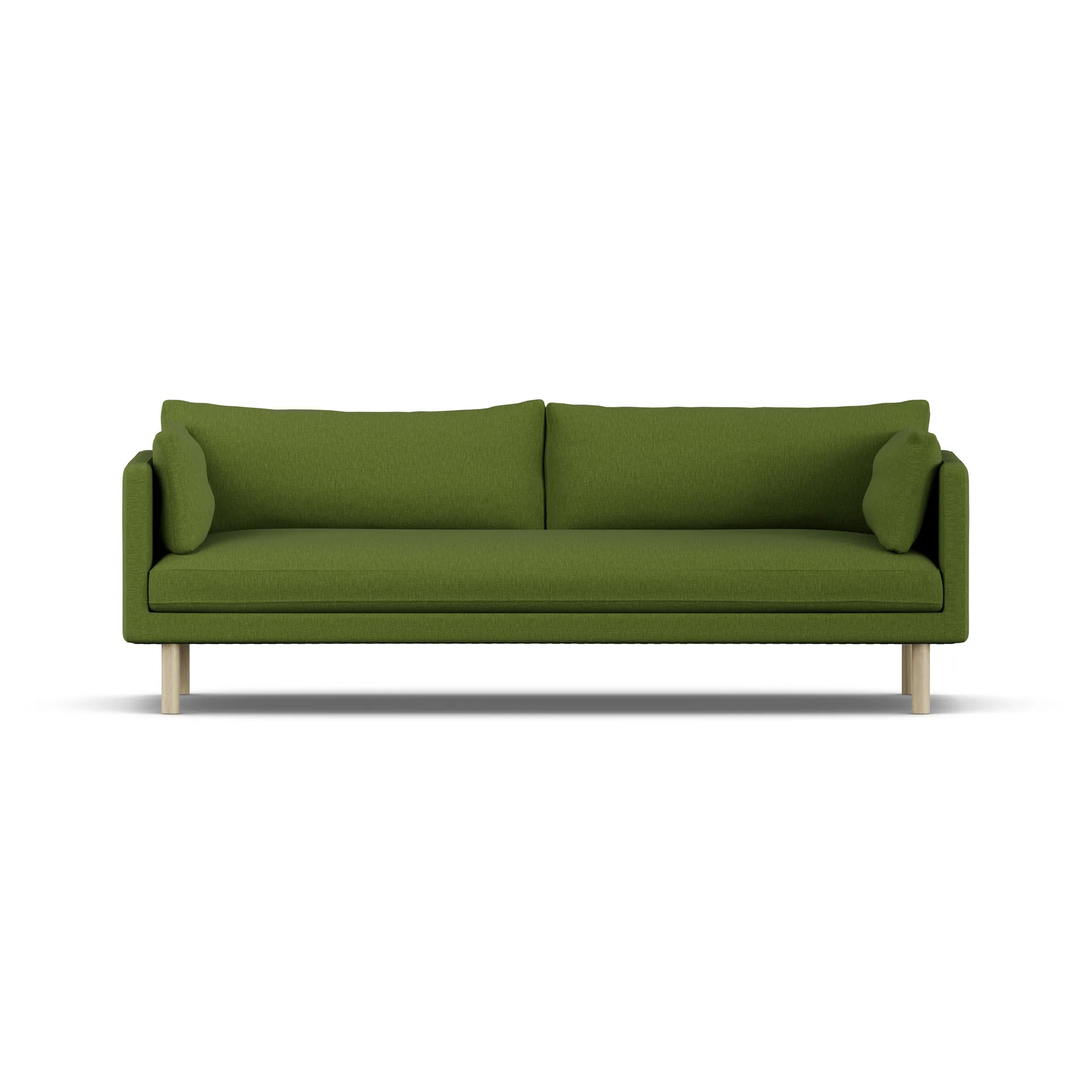 Linnevik sofa, Luiza Green 3975-white-oiled oak, 4-seater, without skirt 1898