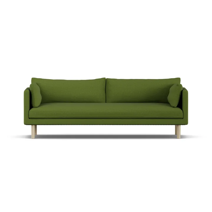 Linnevik sofa - Luiza Green 3975-white-oiled oak, 4-seater, without skirt - 1898