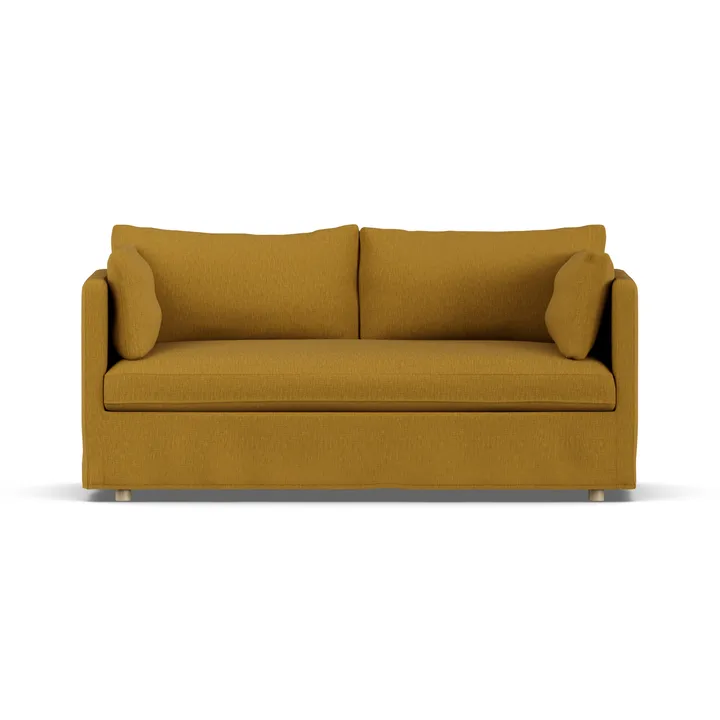 Linnevik sofa - Luiza Mustard 3972-white-oiled oak, 2-seater, with skirt - 1898