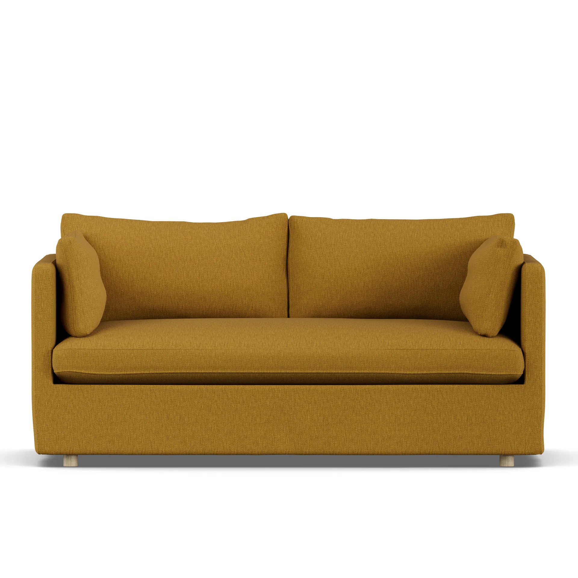 Linnevik sofa, Luiza Mustard 3972-white-oiled oak, 2-seater, with skirt 1898