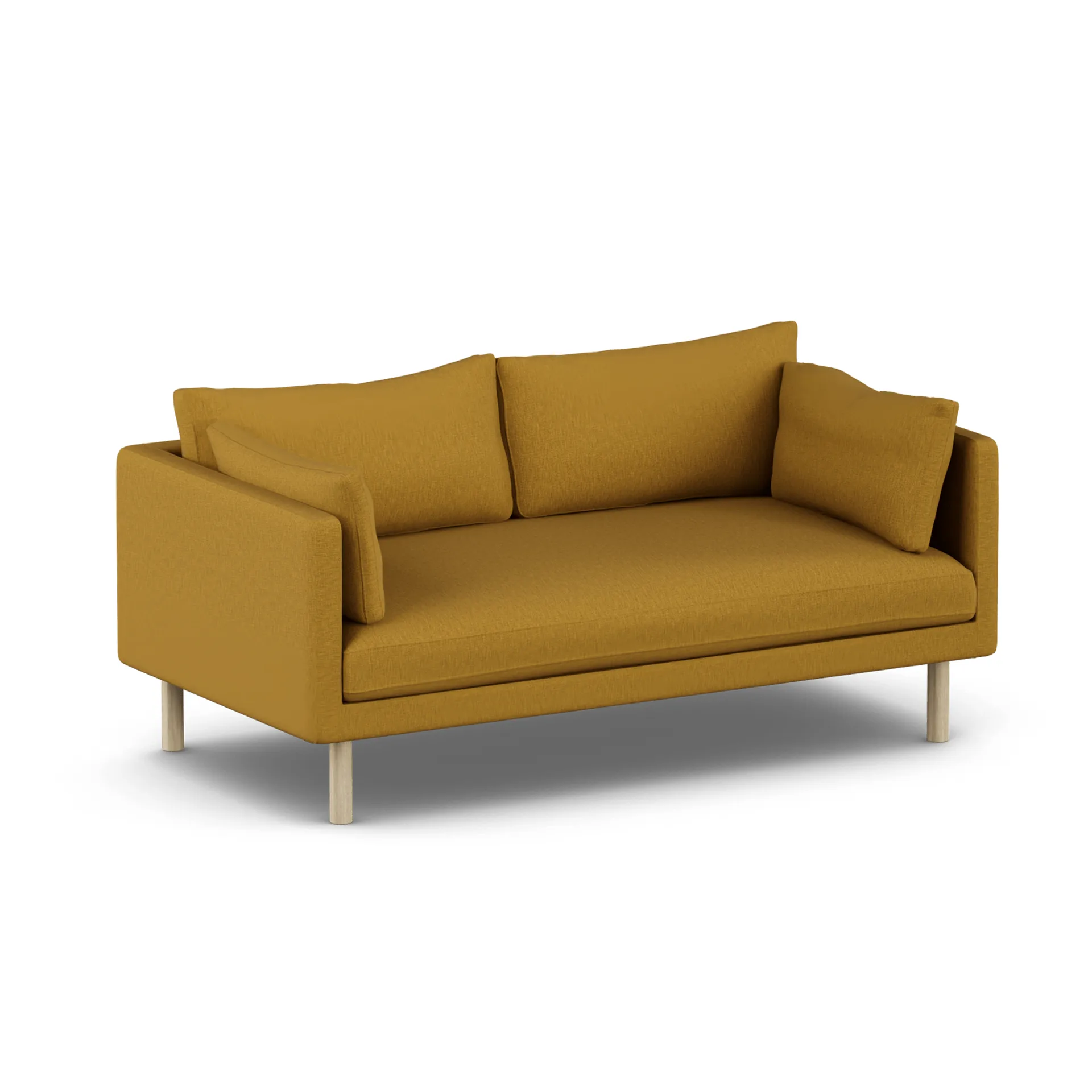 Linnevik sofa, Luiza Mustard 3972-white-oiled oak, 2-seater, without skirt 1898