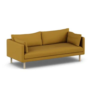 Linnevik sofa - Luiza Mustard 3972-white-oiled oak, 3-seater, without skirt - 1898