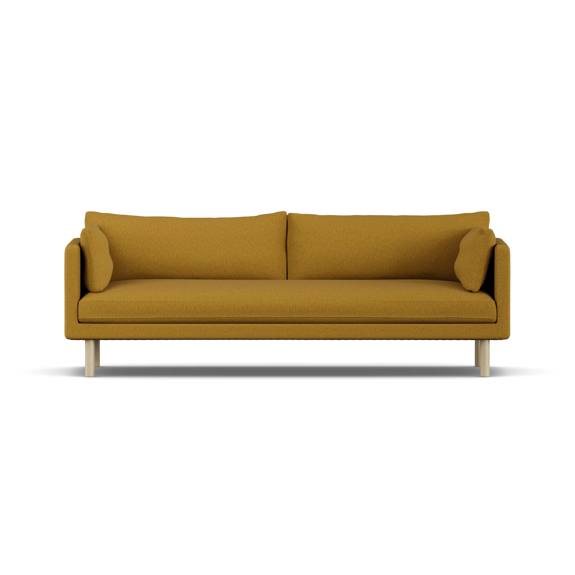 Linnevik sofa, Luiza Mustard 3972-white-oiled oak, 4-seater, without skirt 1898