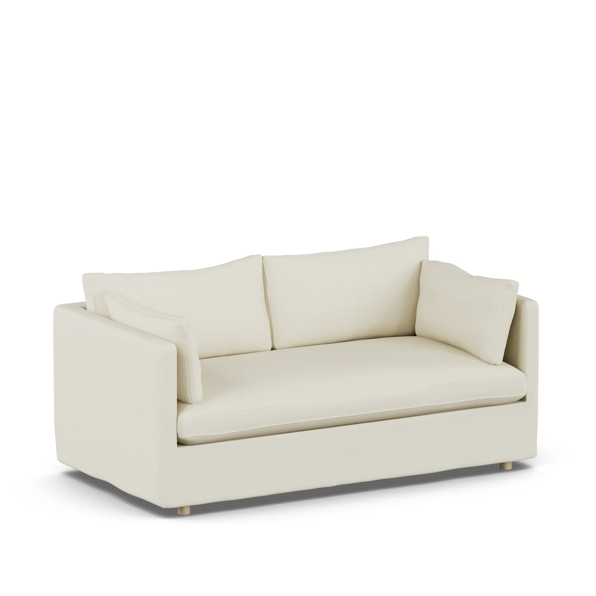 Linnevik sofa, Oslo Nature 1540-white-oiled oak, 2-seater, with skirt 1898