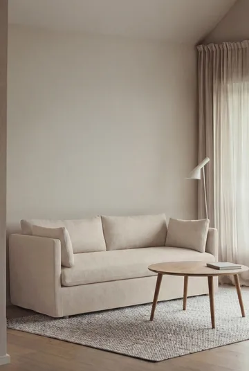 Linnevik sofa - Same Beige 6670-white-oiled oak, 2-seater, with skirt - 1898