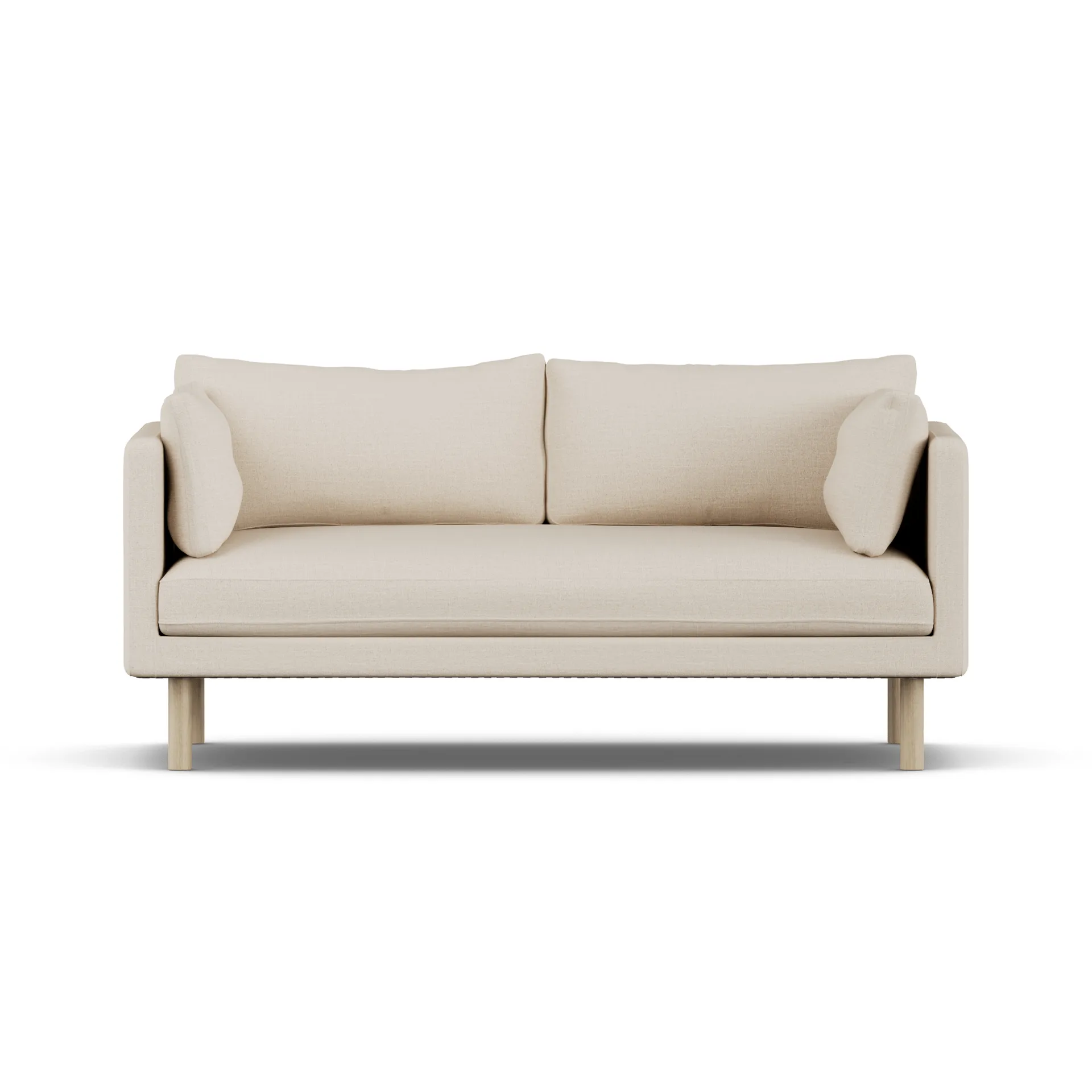 Linnevik sofa, Same Beige 6670-white-oiled oak, 2-seater, without skirt 1898