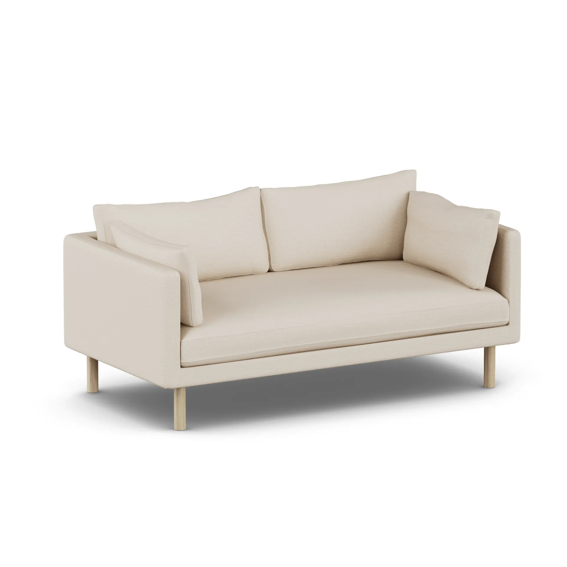 Linnevik sofa, Same Beige 6670-white-oiled oak, 2-seater, without skirt 1898