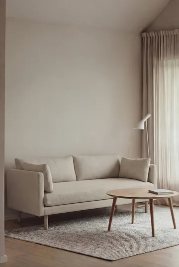 Linnevik sofa - Same Beige 6670-white-oiled oak, 2-seater, without skirt - 1898