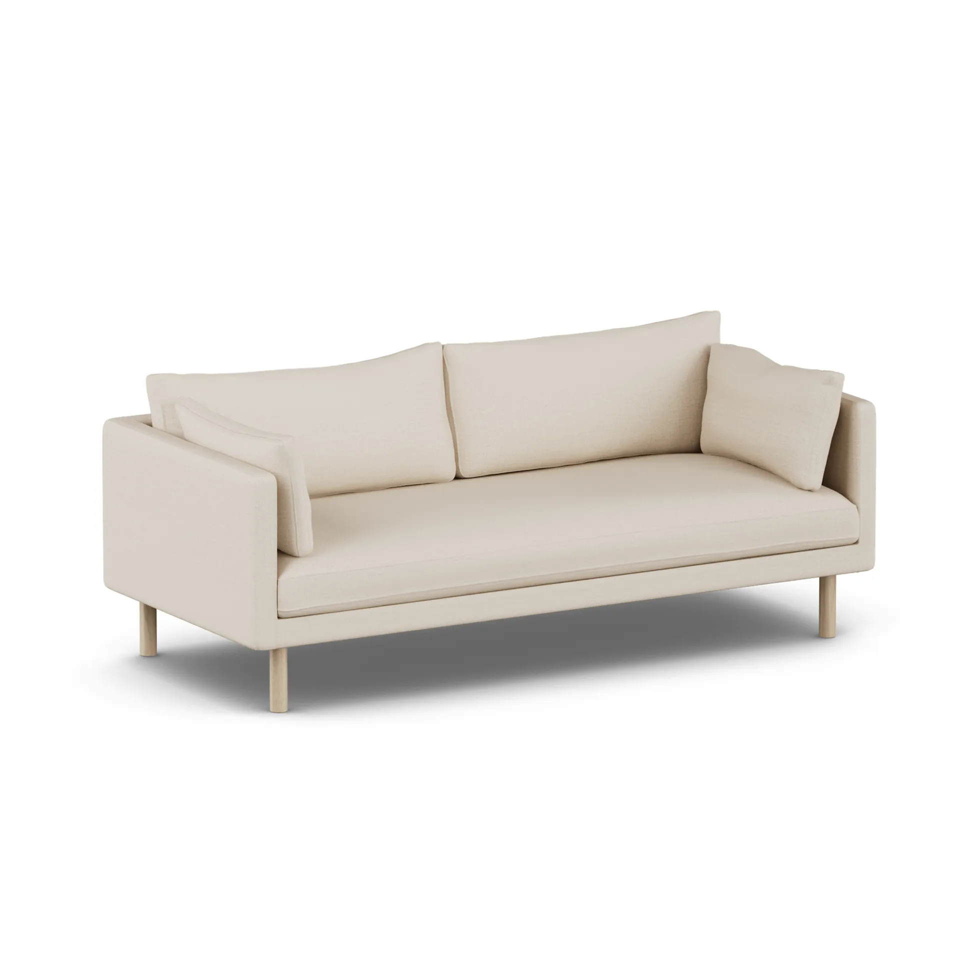 Linnevik sofa, Same Beige 6670-white-oiled oak, 3-seater, without skirt 1898