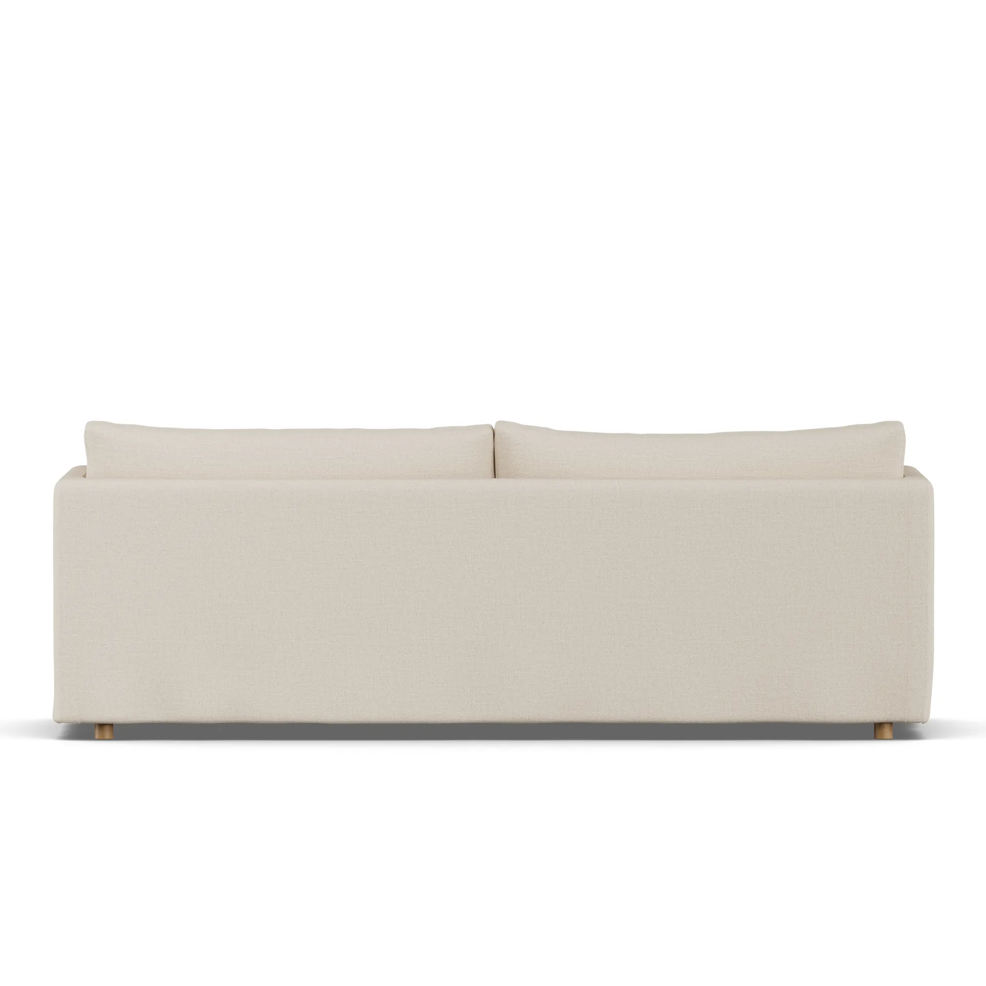 Linnevik sofa, Same Beige 6670-white-oiled oak, 4-seater, with skirt 1898