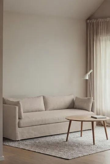 Linnevik sofa - Same Beige 6670-white-oiled oak, 4-seater, with skirt - 1898