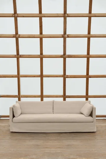 Linnevik sofa - Same Beige 6670-white-oiled oak, 4-seater, with skirt - 1898