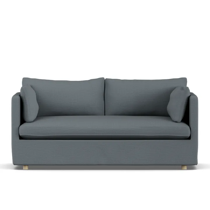 Linnevik sofa - Same Blue 6678-white-oiled oak, 2-seater, with skirt - 1898