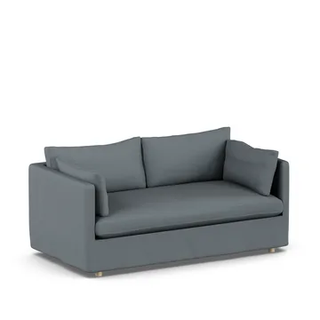 Linnevik sofa - Same Blue 6678-white-oiled oak, 2-seater, with skirt - 1898