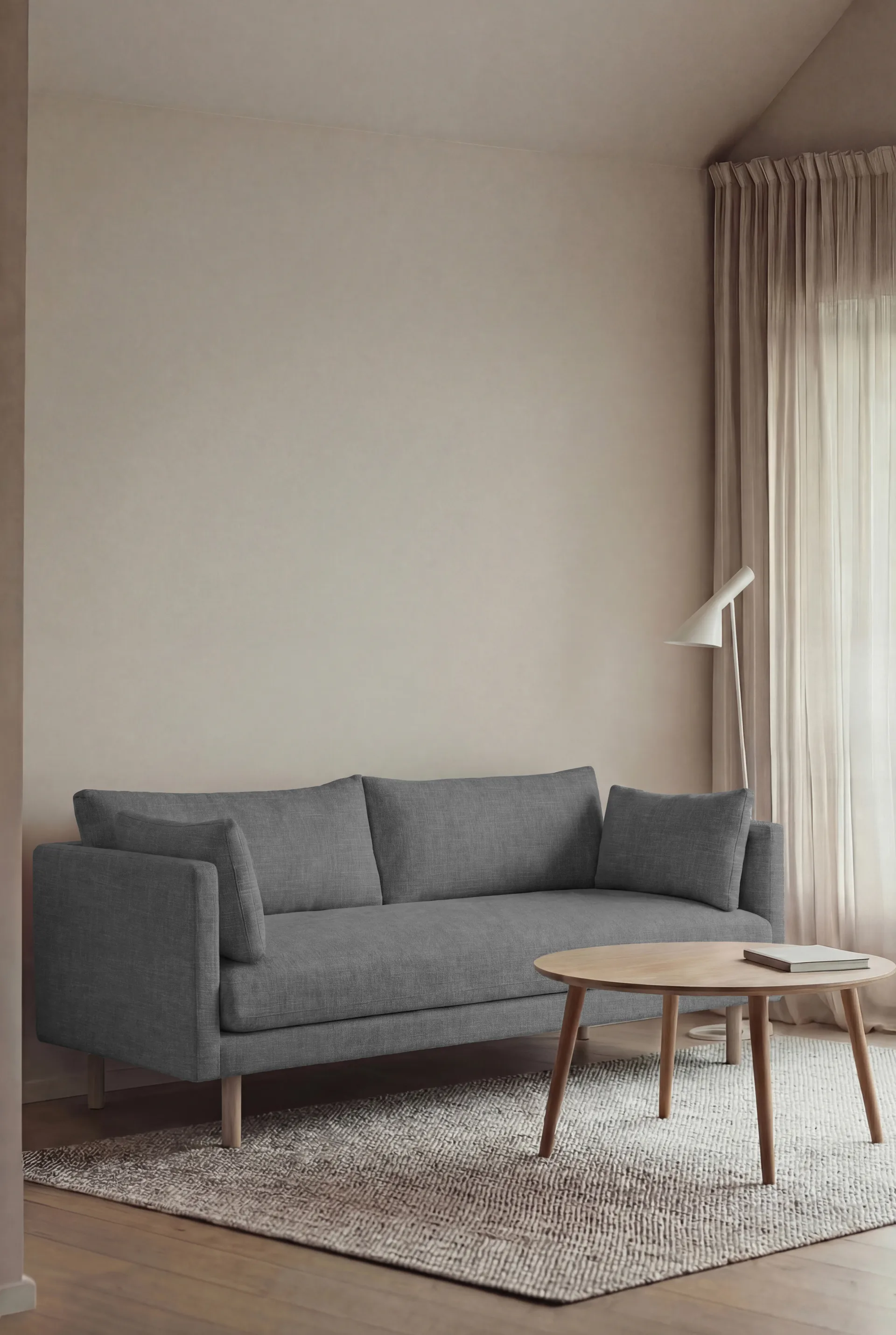 Linnevik sofa, Same Blue 6678-white-oiled oak, 2-seater 1898