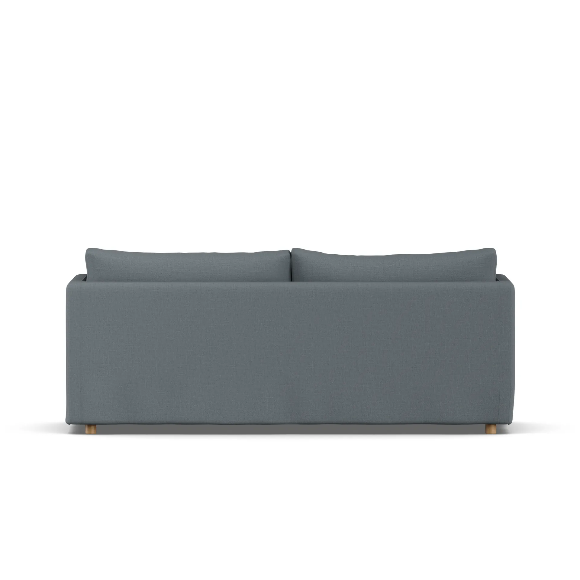 Linnevik sofa, Same Blue 6678-white-oiled oak, 3-seater, with skirt 1898