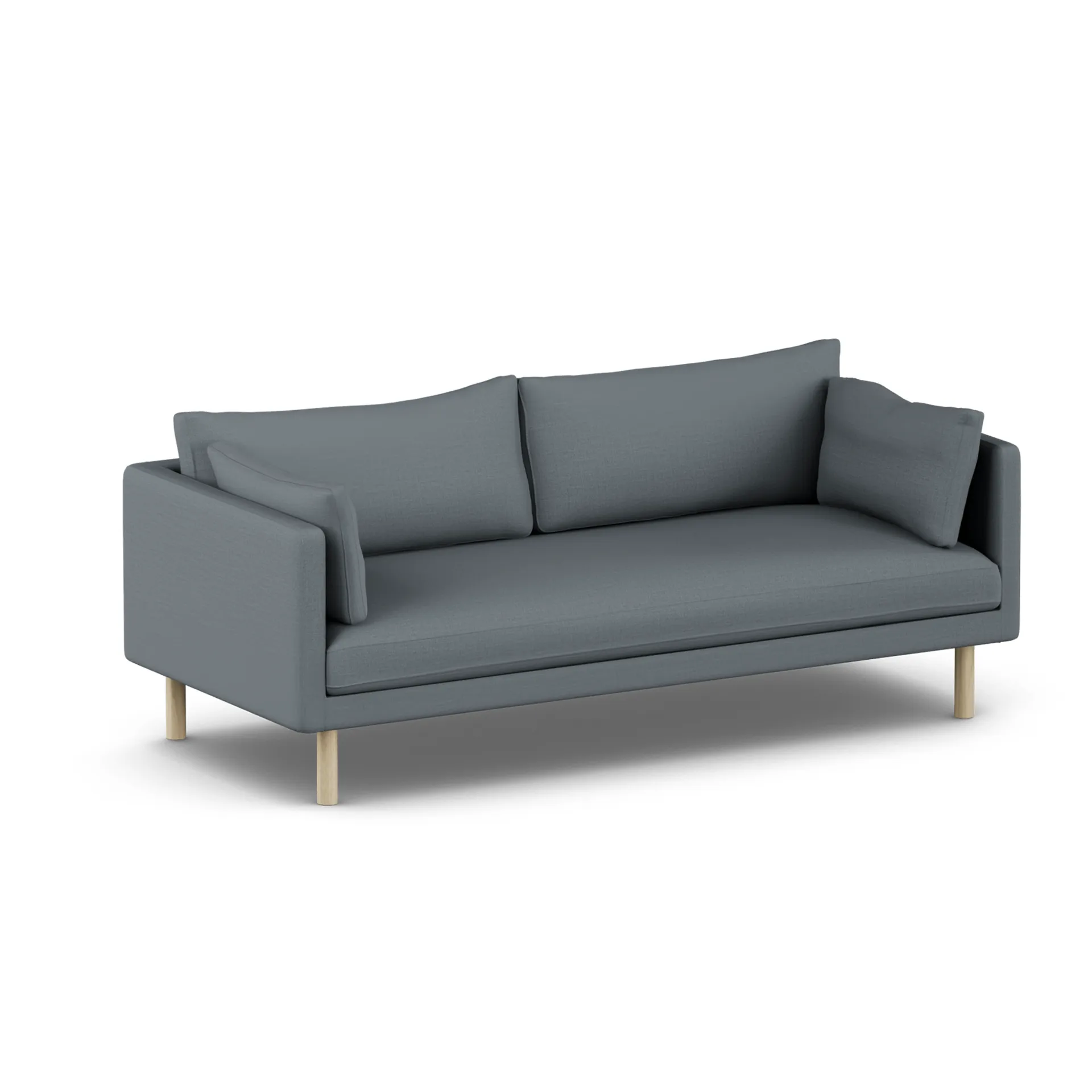 Linnevik sofa, Same Blue 6678-white-oiled oak, 3-seater, without skirt 1898