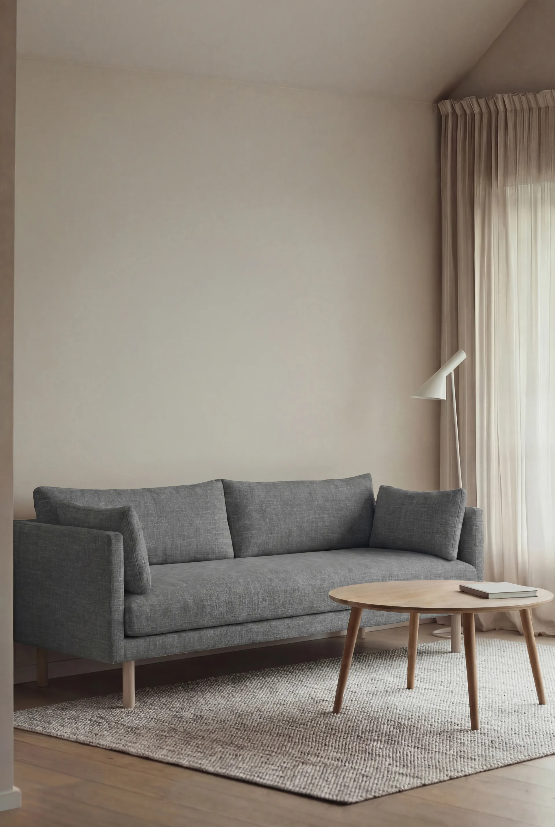 Linnevik sofa, Same Blue 6678-white-oiled oak, 3-seater, without skirt 1898