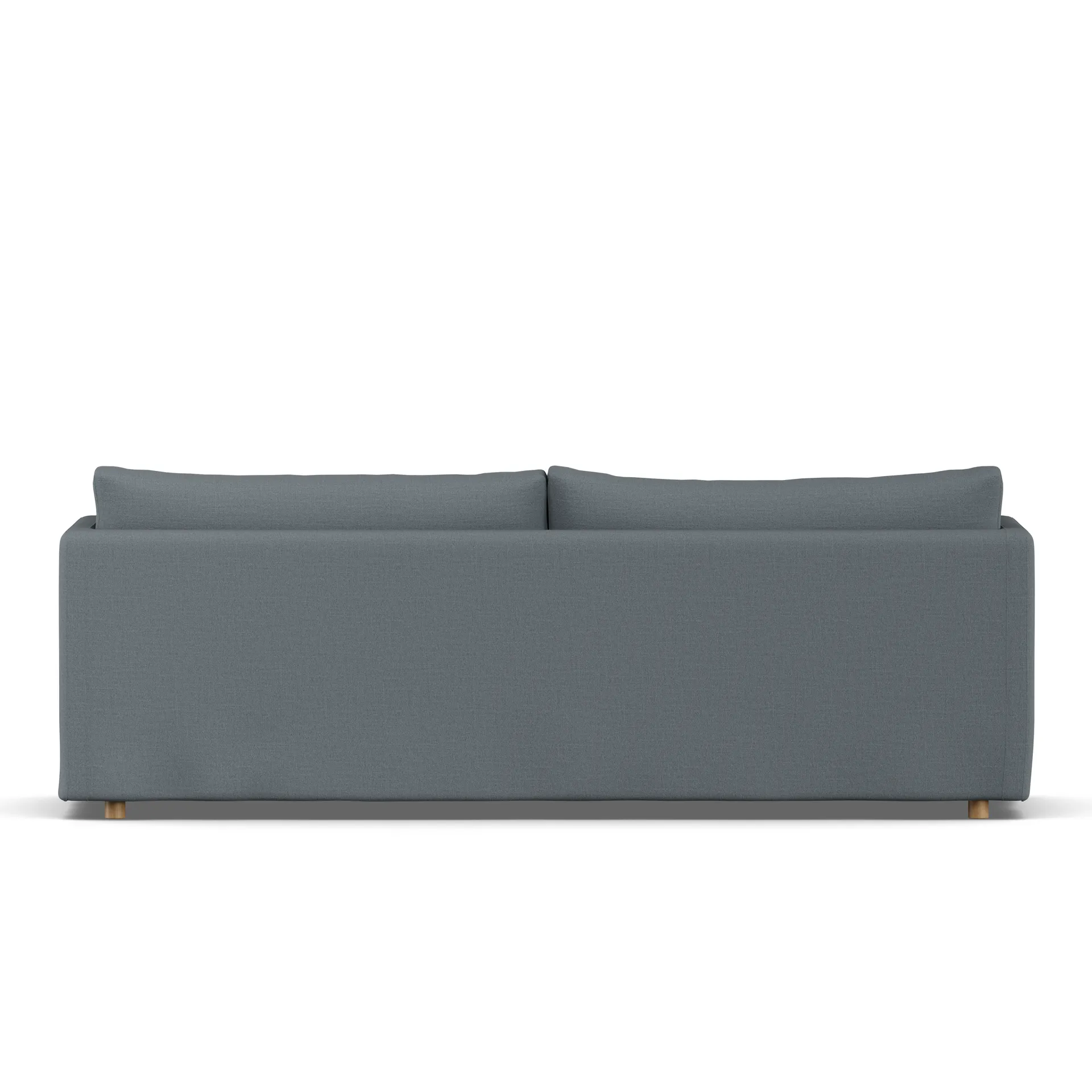 Linnevik sofa, Same Blue 6678-white-oiled oak, 4-seater, with skirt 1898