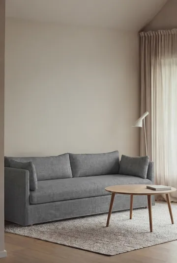 Linnevik sofa - Same Blue 6678-white-oiled oak, 4-seater, with skirt - 1898