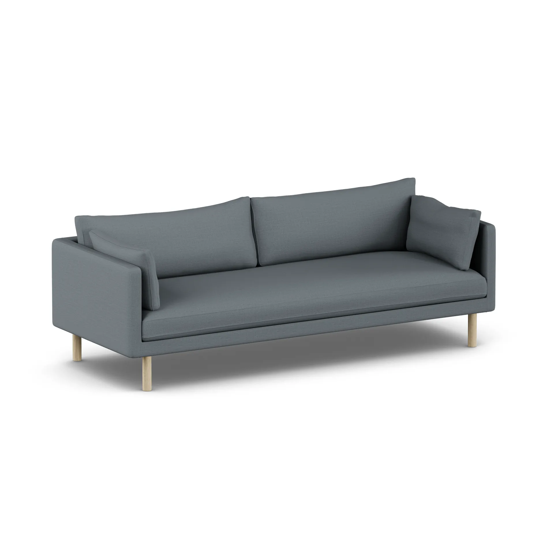 Linnevik sofa, Same Blue 6678-white-oiled oak, 4-seater, without skirt 1898
